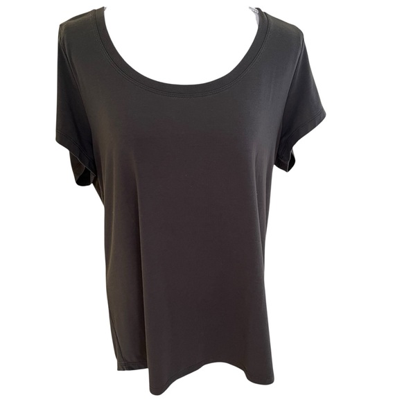 Athleta Olive Green Relaxed Cap Sleeve Stratus T-Shirt L - Picture 1 of 7